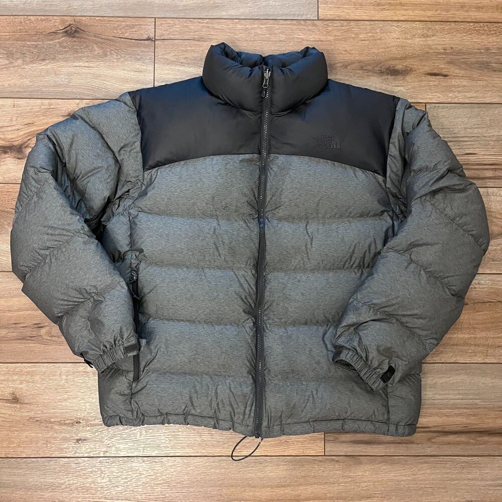 The North Face 1996 Retro Nuptse Jacket 700 Down Puffer Coat Gray Black Men's XL